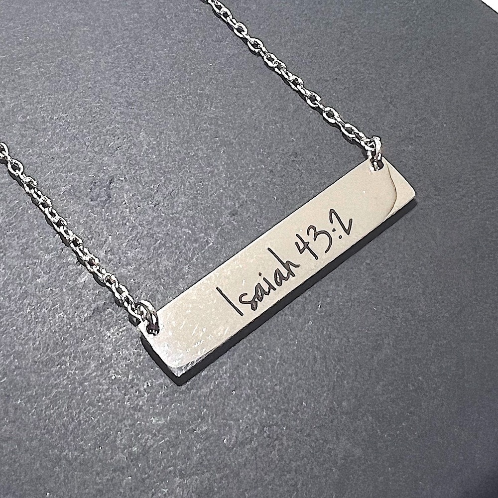 Platinum Scripture Necklace Isaiah 43:2